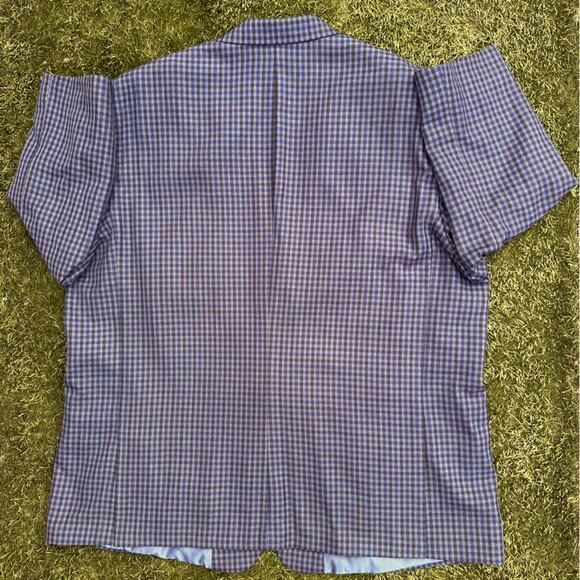 Oak Hill Denim Plaid Sport Coat Classic Double Button Single Breast Blazer 3XLT - Picture 9 of 11